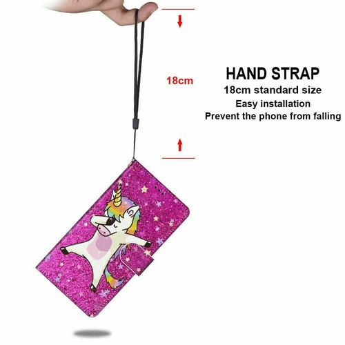 For 11 Pro Max XR XS X 6 7 8 SE Luxury Dance Unicorn Flip Card Wallet Cover Case - Picture 4 of 12
