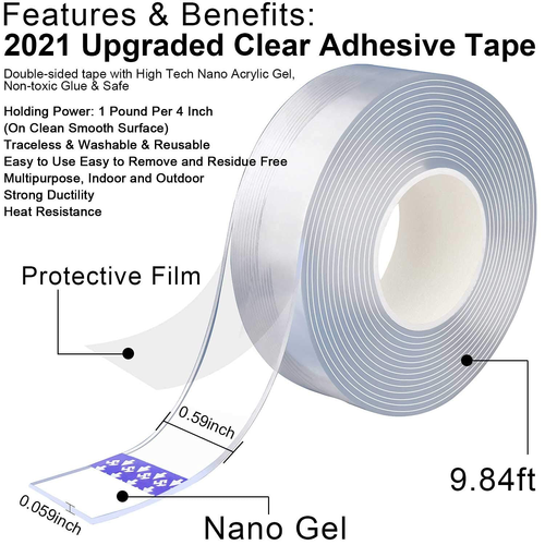 Mileqee 2pcs Double Sided Tape Wall Tape Heavy Duty Mounting Tape For Walls Two Ebay