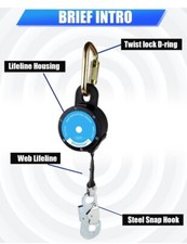 11FT Retractable Lifeline SRL Fall Protection OSHA ANSI Web Self Retracting