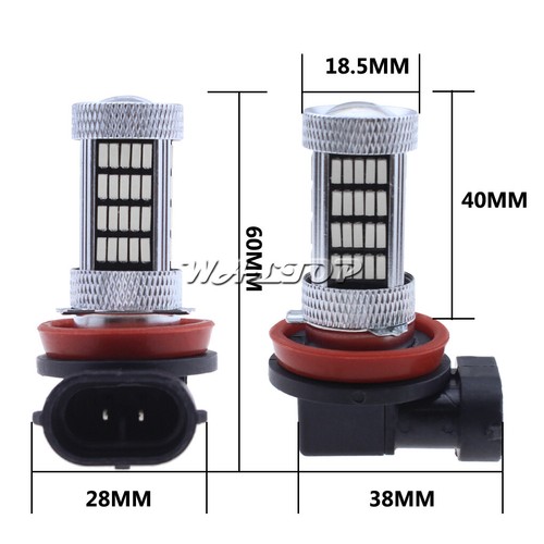 2pc 92SMD H11 H16 Red Projector LED Fog Lights for RAM 1500 High Power Upgrade - Picture 9 of 11