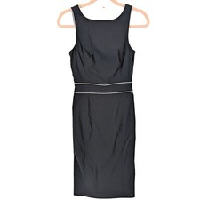 Express Dress Women size 1/2 Black Pencil Sleeveless Stretch Knee Length Classic