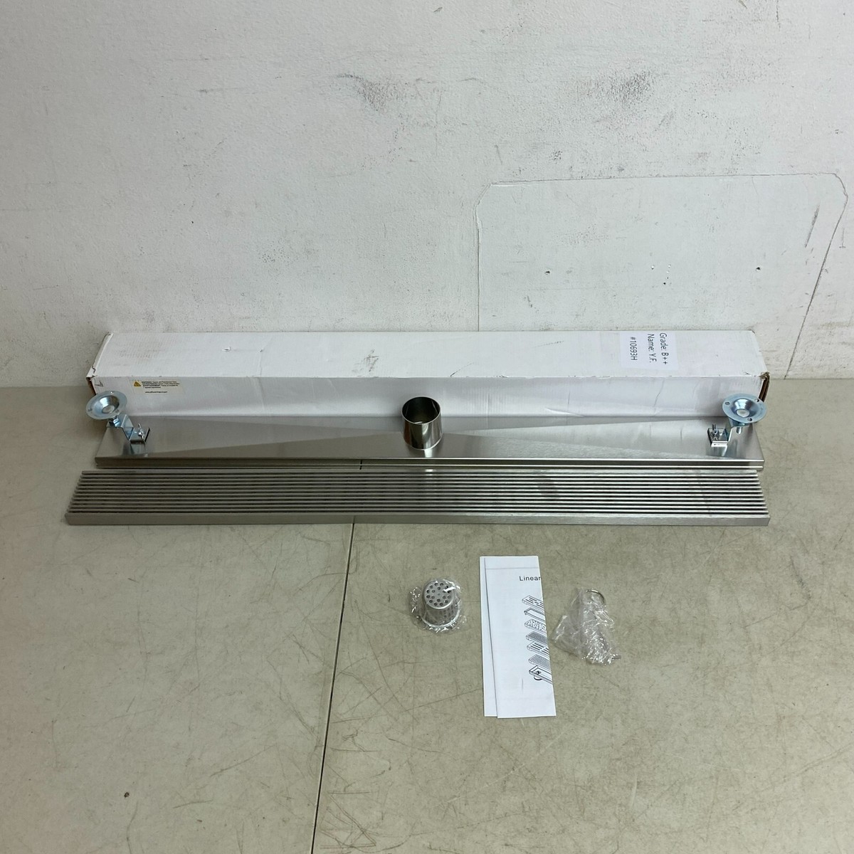 48 Carmen Linear Shower Drain - with Drain Flange - Matte Black | Signature Hardware