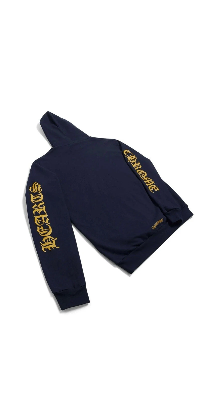 Felpa con cappuccio Chrome Hearts giallo navy manica logo