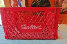 Vtg Red SEALTEST Rectangular Milk Crate Container Carry Case 19" x 13" x 10.5"