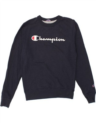 CHAMPION Herren Grafik Sweatshirt Pullover Small Navy Blau Baumwolle CJ07