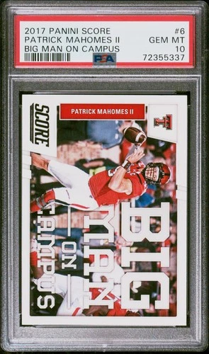 2017 Panini Score Big Man On Campus #6 Patrick Mahomes Big Man On Campus PSA 10