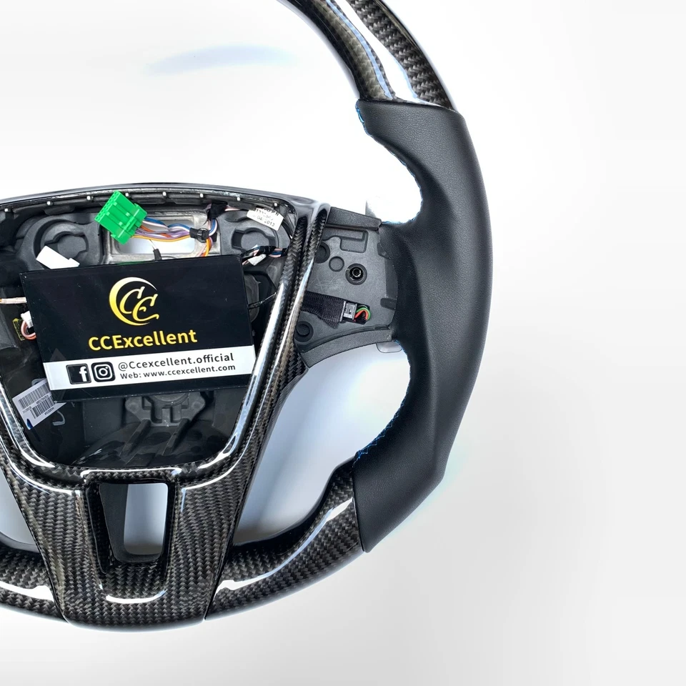 Volante de fibra de carbono personalizado para Volvo S60 V60 XC60 XC70 S80 V40 2011-2019 Foto 2 de 4