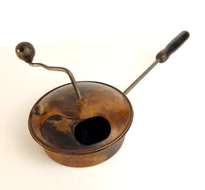 Vintage stove top manual coffee roaster c.1930s Hungary