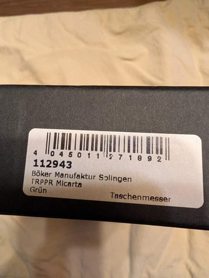 Boker TRPPR Aleta - Balanzas de mango verde Micarta y titanio / Hoja de punto de caída Foto 2 de 4