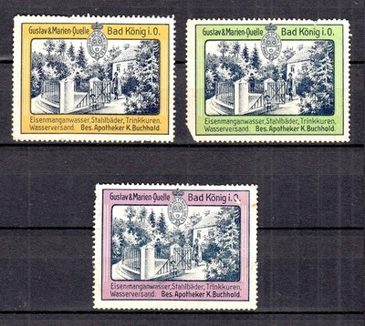 427156/ Lot Reklamemarken   Gustav & Marien Quelle - Bad König i.O.