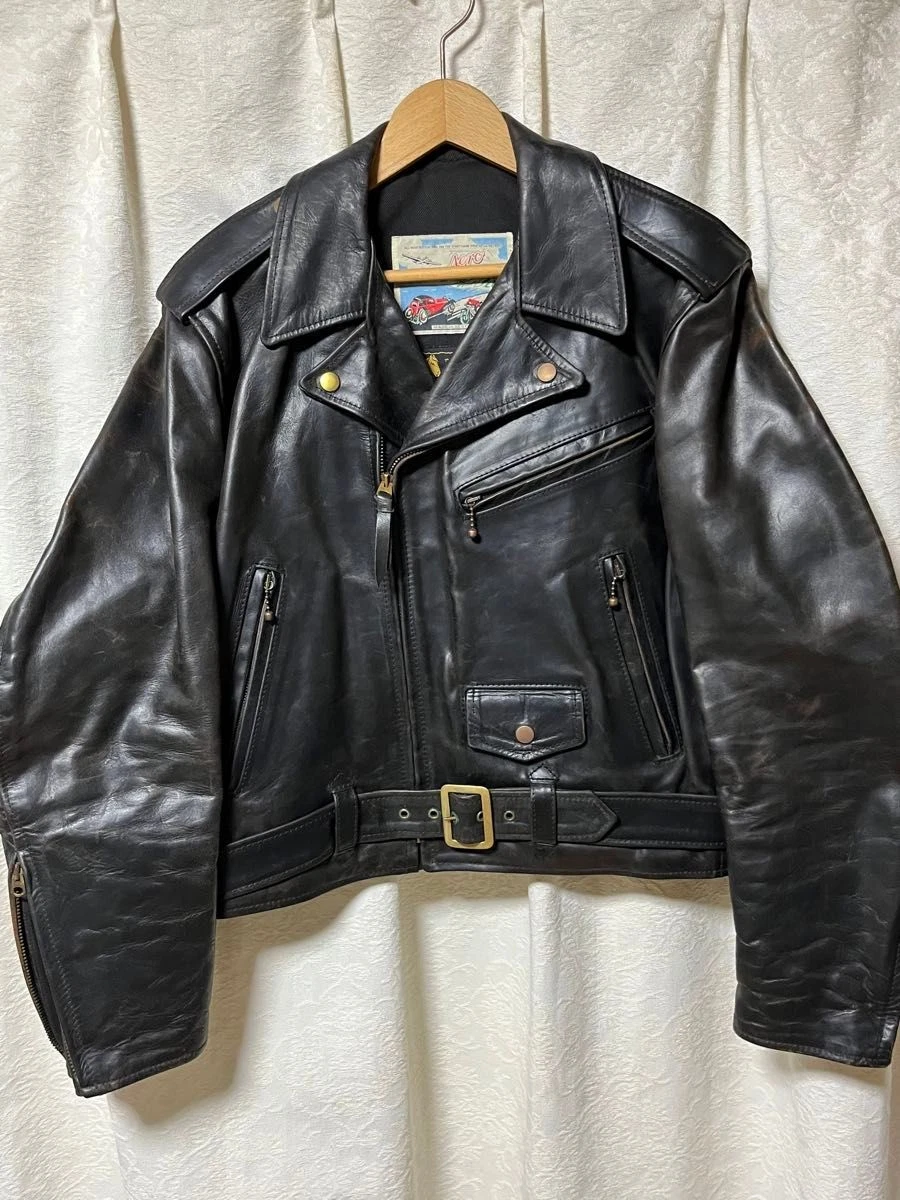 Aero Leather Black Regular Size Coats, Jackets & Vests for Men for