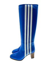 Gucci Adidas Long Boots 36.5 Blu Leather 715584 Inm08