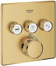 Grohe 29 142 Grohtherm Three Function Thermostatic Valve Trim - Brushed Cool