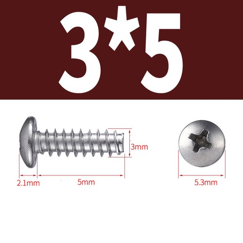 Phillips Pan Head Flat Tail Self Tapping Screws 304 A2 Stainless Steel M1.4 - M5 - Picture 39 of 61