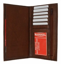 Burgundy Leather Slim Removable Checkbook Cover Credit Card ID Organizer Wallet