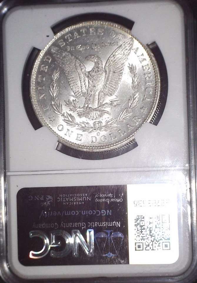 Dólar de plata Morgan 1879-O, como nuevo 61 NGC, fecha más difícil, emisión gratuita Foto 2 de 2