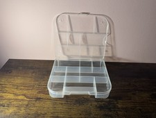 Plastic 9-Compartment Storage Container  Organizer w/ Hinged Lid