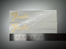 2Pc For Fender Guitar JAZZ BASS SPECIAL Headstock Waterslide Decals Metallic Ink
