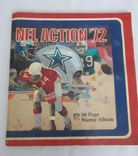 NFL ACTION '72 FOOTBALL STAMPS ALBUM incomplete/partial Sunoco 1972 Stickers