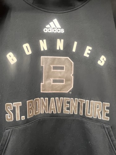 Sweat à capuche Adidas St Bonaventure Bonnies équipe de basketball émis XL noir - Photo 2/5