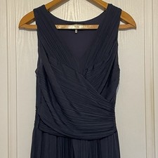 HALSTON HERITAGE dress Size 10 Blue crinkle sleeveless party cocktail Cruise