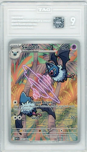 2025 Pokemon White Flare Swoobat TAG 9 #120/086 Illustration Rare IR