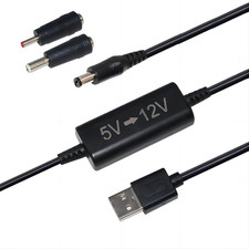 USB 5V to 12V DC - Voltage Step-Up Converter Cable 12 Volt 1.2 Amp Max , USB-A