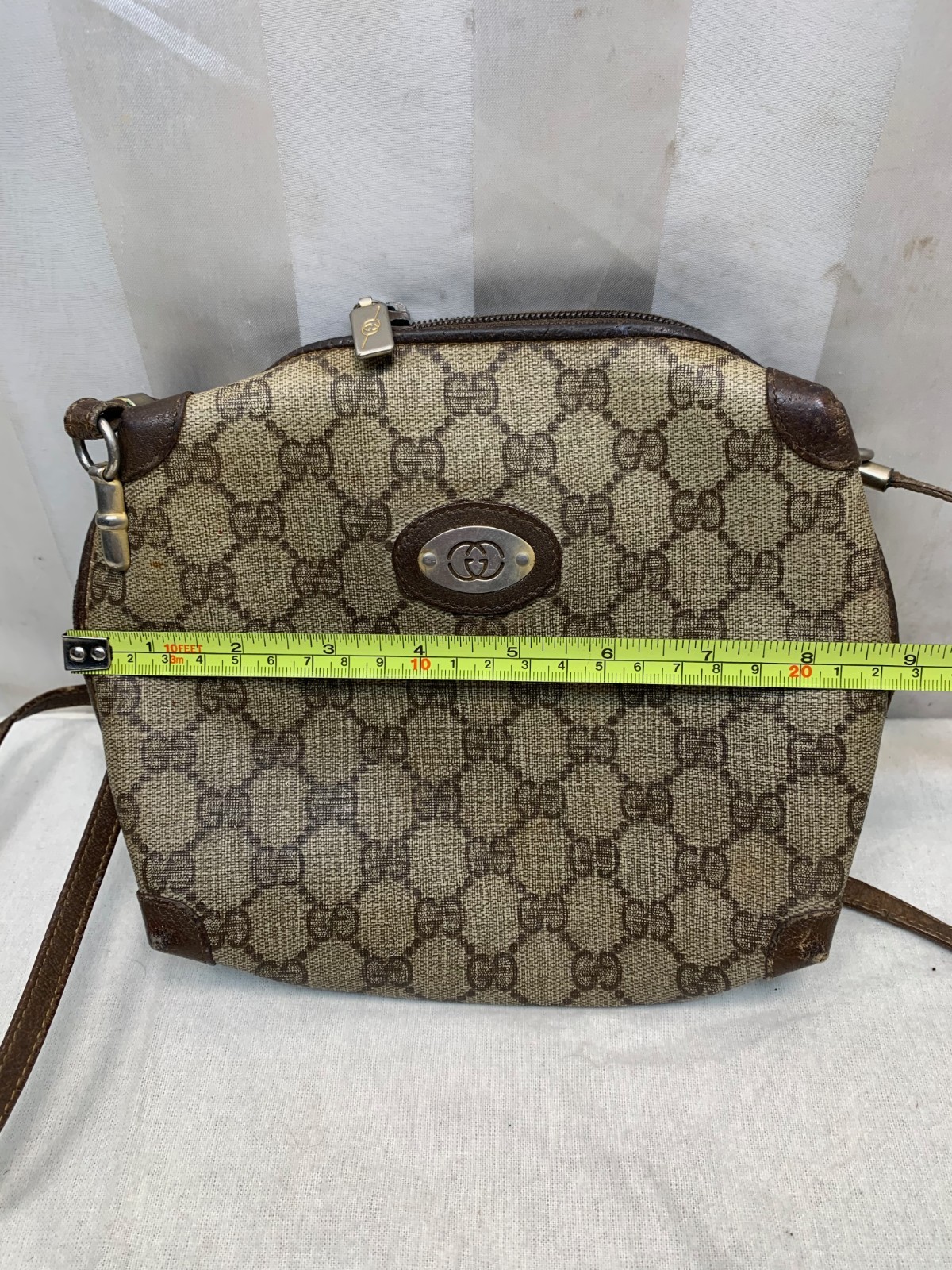 3 Small Designer Brown Geometric Pattern Purses S… - image 23