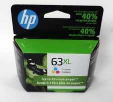 HP 63XL Color Ink Cartridge F6U63AN NEW GENUINE Sealed Exp 3/3023