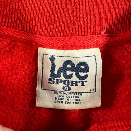 VTG Lee Sport Indiana Hoosiers Pullover Sweatshirt Mens XL Red Fleece 90s IU - Picture 5 of 9