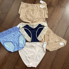 6 Soma Embraceable Lace Panties Womens M Brief High Leg Bikini Boyshort Hipster