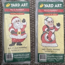 NEW Yard Art Mrs Snowman Mrs Claus Waving Do it Yourself Pattern Christmas Lawn