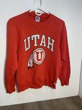 Vintage 90s Russell Athletic University of Utah Utes Red Crewneck Sweatshirt S