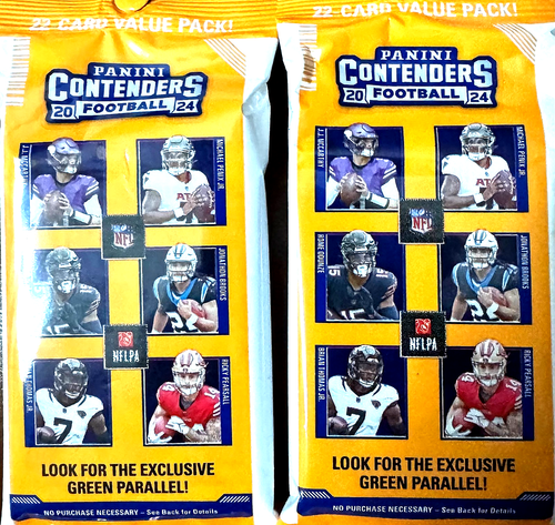 LOT OF 2 *2024 Panini Contenders NFL Trading Cards* *22-Card Fat Packs*
