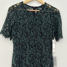 Eliza J Dress NWT Womens 6 Hunter Green Embroidered Lace Cocktail Wedding Event