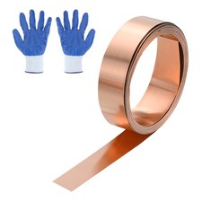 3.28ft Copper Sheet Roll, 1000x8x1mm Pure Copper Strip with Gloves
