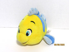 Disney Store Little Mermaid Flounder 10" Plush Yellow Blue Stuffed Animal Fish