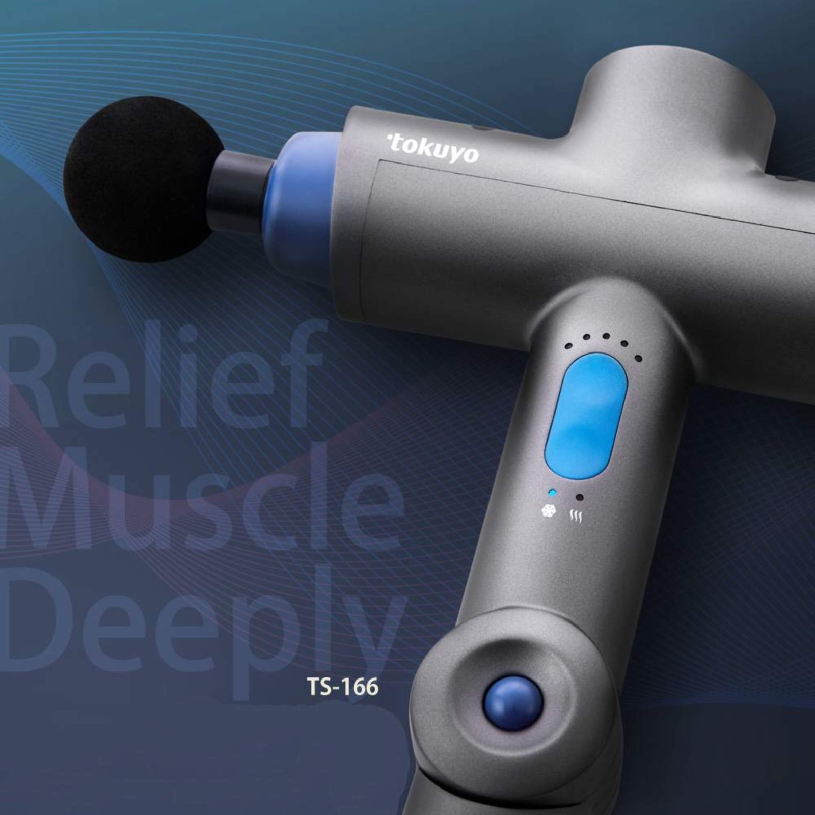 Massage Gun with Built-in Panasonic Battery Cell, Aluminum Case, 5 Massage Heads