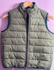 J.Crew Kids Reversible Puffer Fleece Vest Green Insulated Zipper Closure