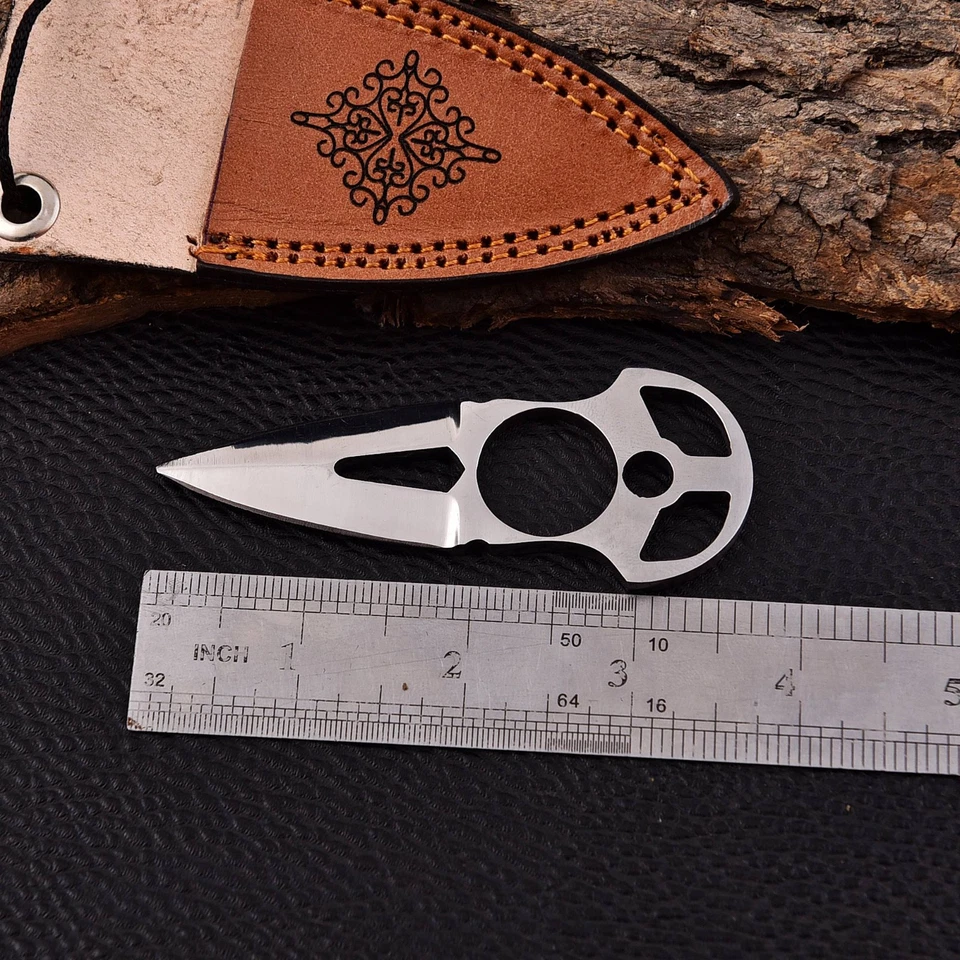 Cuchillo de cuello de acero al carbono de alto pulido bota de lanzamiento caza supervivencia camping cuchillo Foto 4 de 4