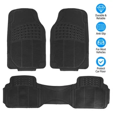 Set Of 3Pcs Automotive Floor Mats Set Front Rear PVC Rubber Floor Mats Heavy Du