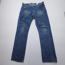 Vtg / Y2K Nautica Straight Jeans Mens 36 x 34 Dark Wash Cotton Baggy Flaps See