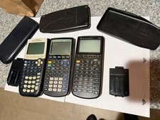 (3) graphing calculators lot ( Texas Instruments Ti-83 plus, Ti-84 plus , Ti-86)