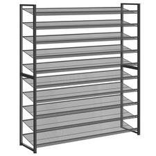 Shoe Rack, Long Shoe Organizer,Max Holds 62 Pairs,10 Tier Metal Shoe Storage ...