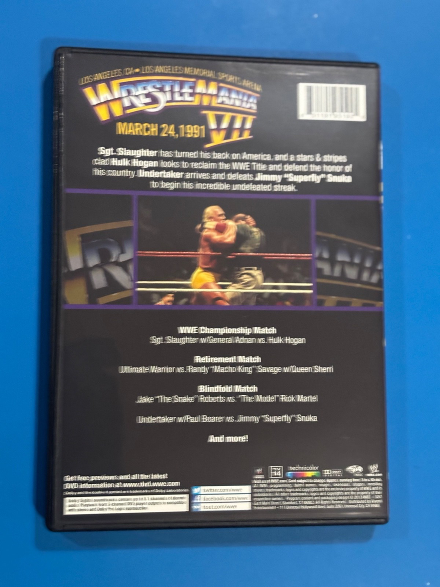 1991 WWE WRESTLEMANIA VII 7 DVD 2013 WWF HULK HOGAN SGT SLAUGHTER