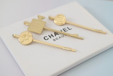 New CHANEL Hair Pins 3Pcs Set Beauty Gift Coco Logo Hair Bobby Pins