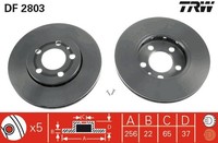 2X Bremsscheibe TRW DF2803 FüR VW Audi Golf A2 A3 Skoda Seat Polo A1 Bora Fabia