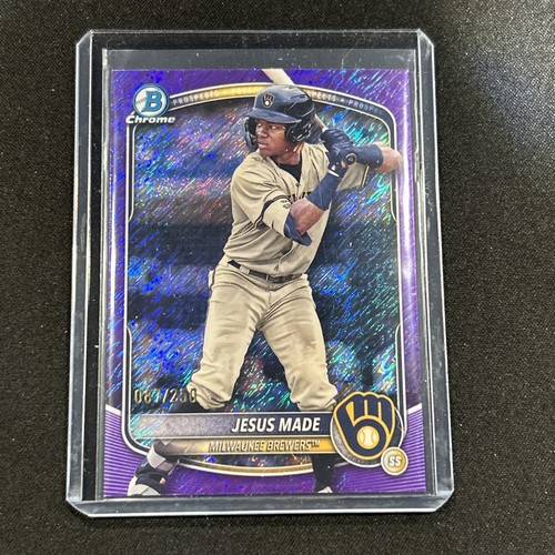 2025 Bowman Chrome - Purple Wave Refractor /250 #BCP-245 Jesus Made Brewers