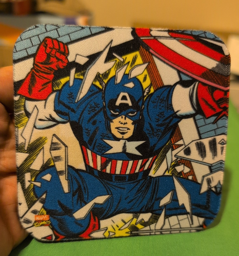 Captain America & Iron Man Neoprene Marvel Comics Coasters (8 total, 4 each) - Picture 2 of 3