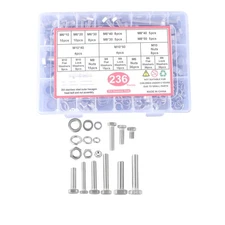 236PCS M6 M10 M8 Heavy Duty Bolts and Nuts Assortment Kit 304 Stainless Steel